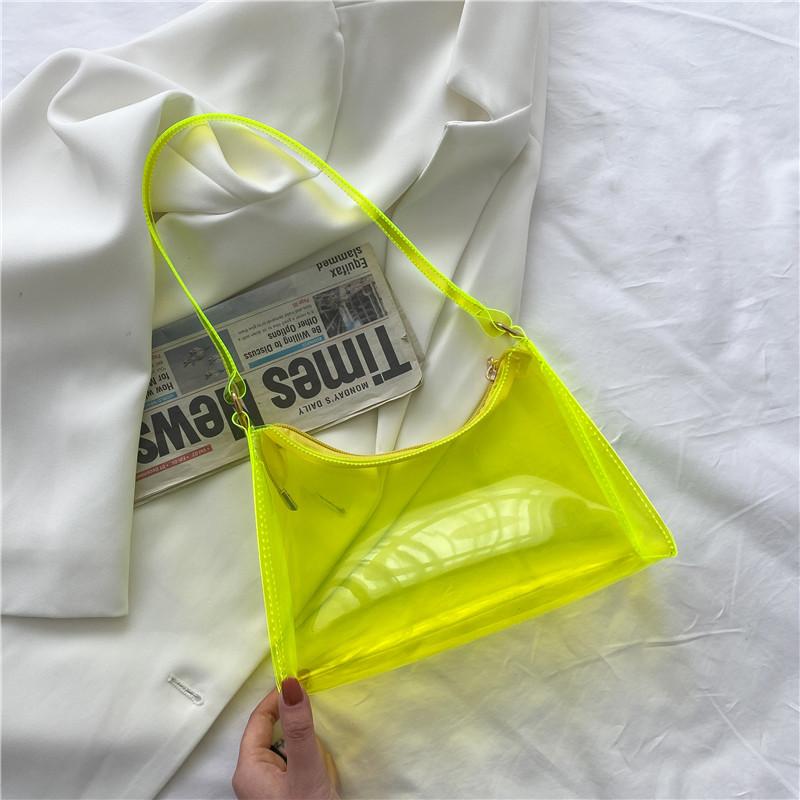 Fashion Summer Yellow Transparent Jelly Handbags