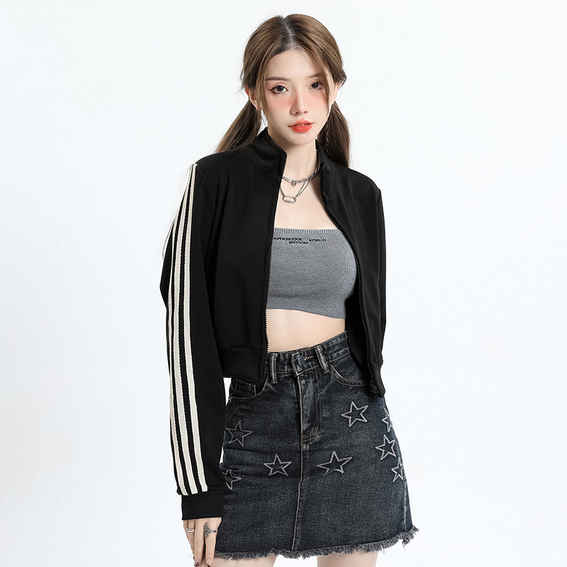 Casual Stand Collar Short Jackets