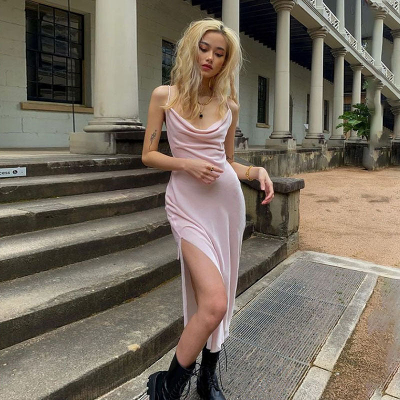Sexy Pink Sheath Midi Dresses