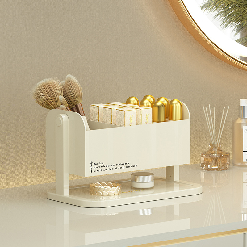 Light Luxury Transparent Cosmetics Storage Bathroom Desktop Organizer Lipstick Division Makeup Brush Eyebrow Pencil Storage Rack