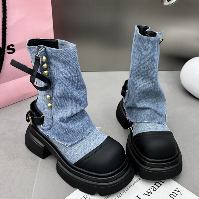 Winter Flats Ankle Women Cowboy Chelsea Boots Fad 2023 Chunky Motorcycle Botas Platform Gladiator Goth Shoes Women Zapatos