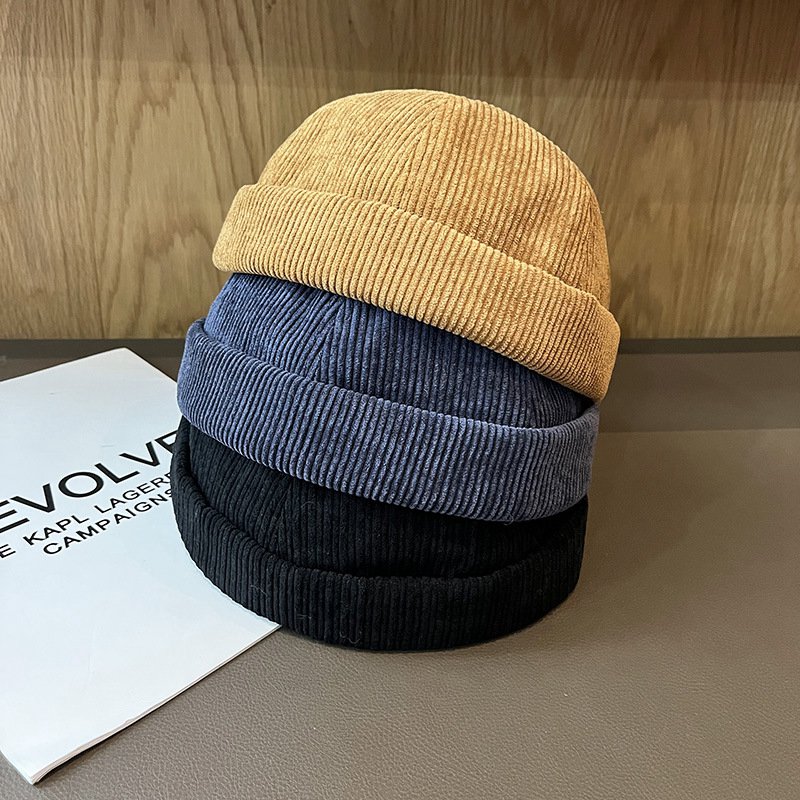 Solid Color Adjustable Men Beanie Korean Version Unisex No Brim Skull Cap Landlord Hat