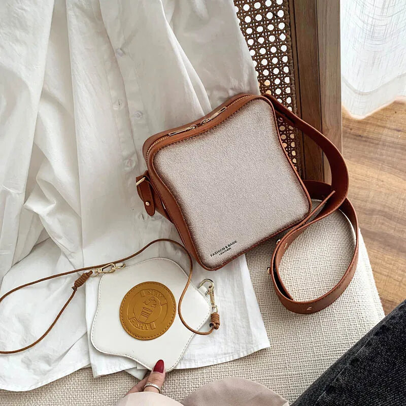 Creative Toast Bread And Fried Eggs Shape Crossbody Bags For Women Winter Fashion Small Shoulder Bag Female Pouch Purses