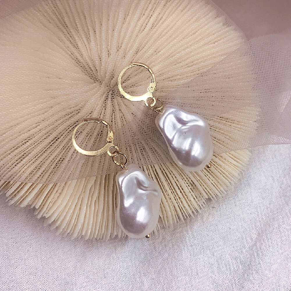 Fashion Simple Baroque Style Imitation Pearl Earrings For Girls Women Gift Lovely Jewelry