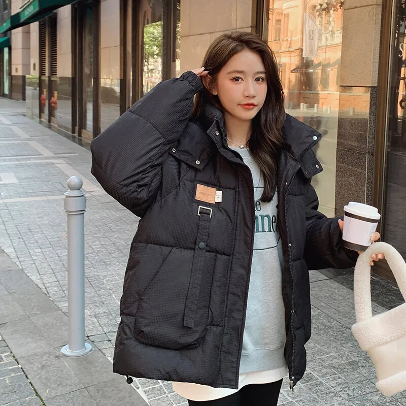 Parkas Hooded Thick Down Cotton Padded Parka Female Jacket Short Coat Loose Warm Outwear
