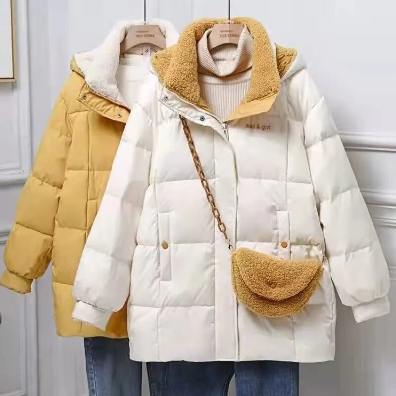 Women Down Cotton Coat Winter Jacket Female Loose Short Parkas Fashion Hooded Outwear Keep Warm Thick Overcoat S-2xl