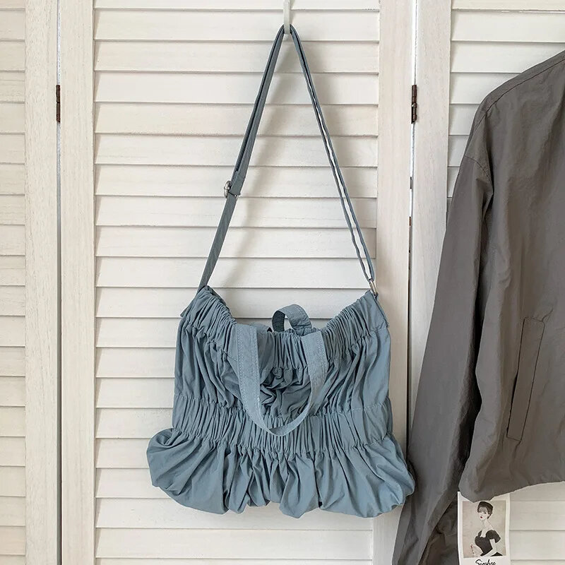 Nylon Pleated Design Travel Bag Korean 2023 Fashion Shoulder Bags Designer Handbag Tote Bags For Women