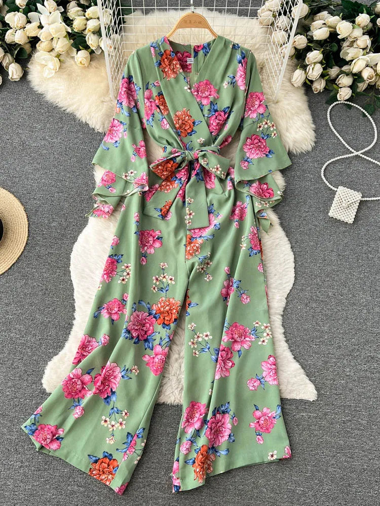 Floral kimono jumpsuit sales