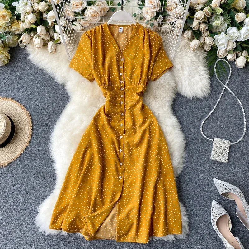 Mustard button down dress discount