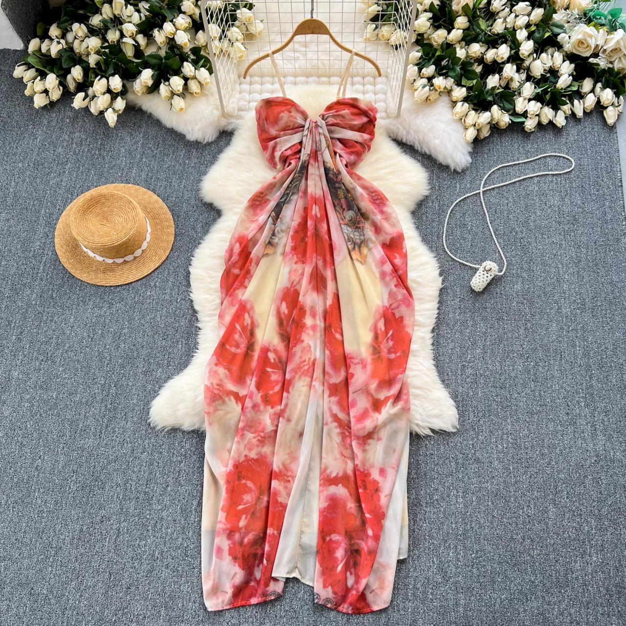 tie front beach dress Amazon.com: ABYOVRT Women Floral Maxi Dress Tie Front Cut Out Backless Boho  Spaghetti Strap Summer Beach Sundress (Blue,S) : Clothing, Shoes & Jewelry