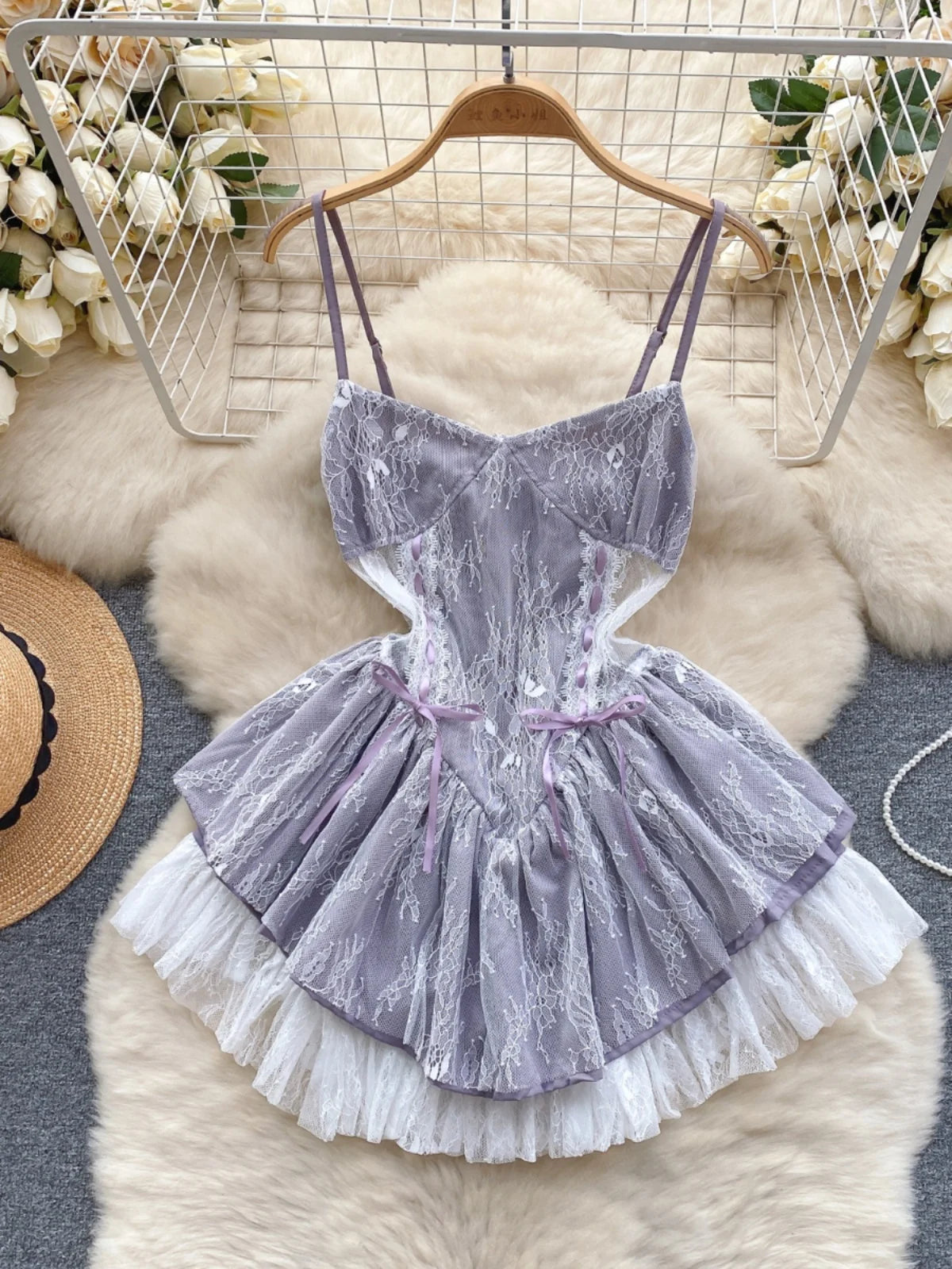 lace pleat dress Double Second Green Long Sleeve Lace Pleated Dress – Tradegala main image 0