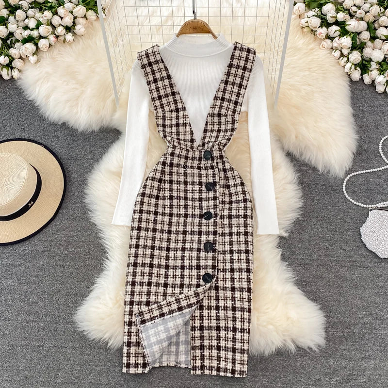 white christmas dresses The Genevieve Red Plaid Strapless Midi Dress - All Dress main image 1