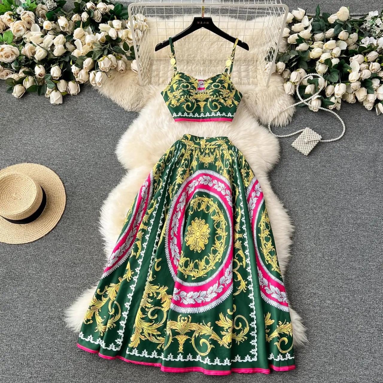 Womens Bohemian Sleeveless Dress With Vibrant Patterns