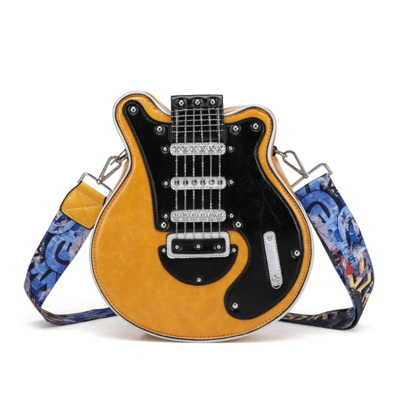 Electric Guitar Shaped Crossbody Bag With Adjustable Strap