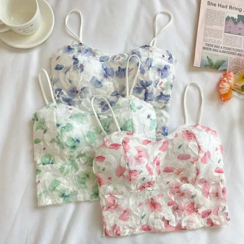 Floral Print Corset-style Crop Top Summer Collection
