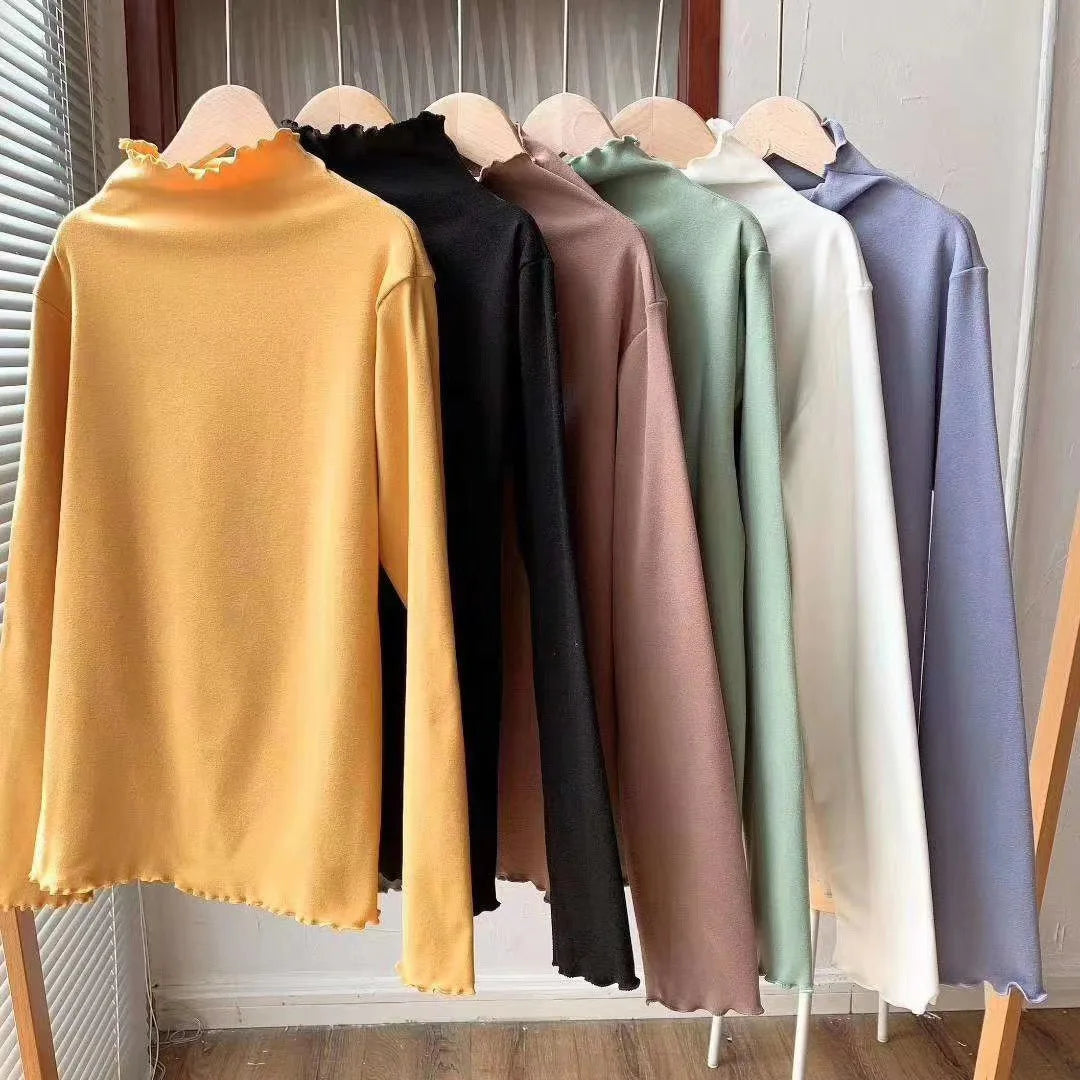 Womens High-neck Solid Color Cashmere Sweaters Collection