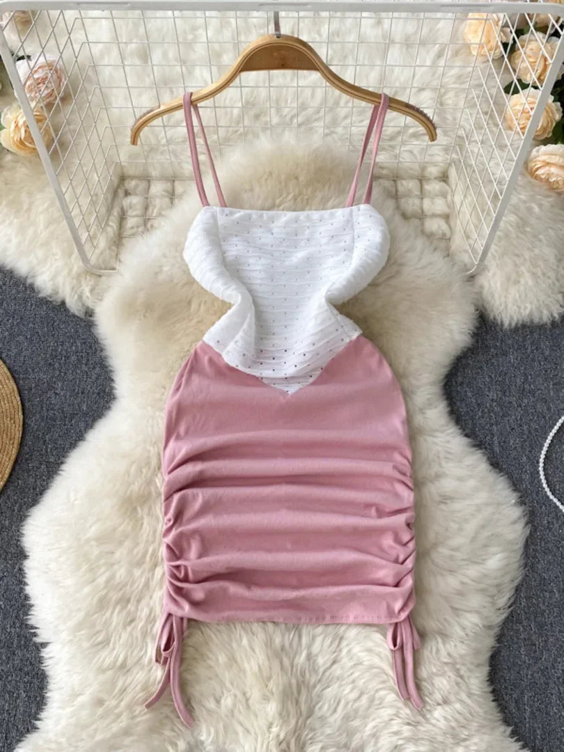 ruched top summer dress Sweet As Summer Floral Ruched Mini Dress (Blush)