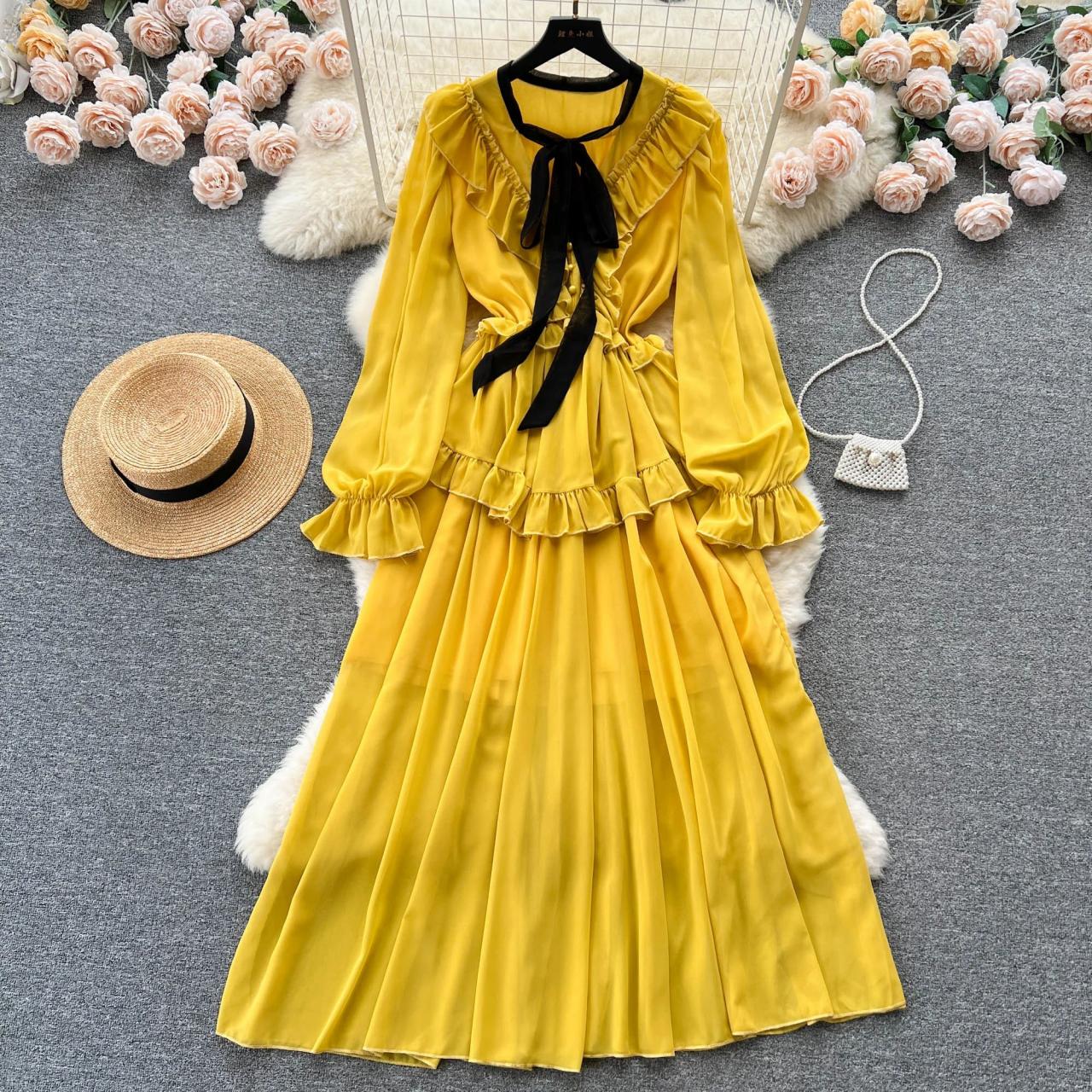 mustard yellow ruffle dress Paige Mustard Yellow Ruffle Maxi Dress