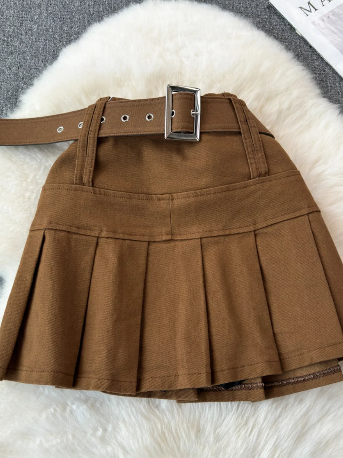 High Waist Buttoned Mini Skirt