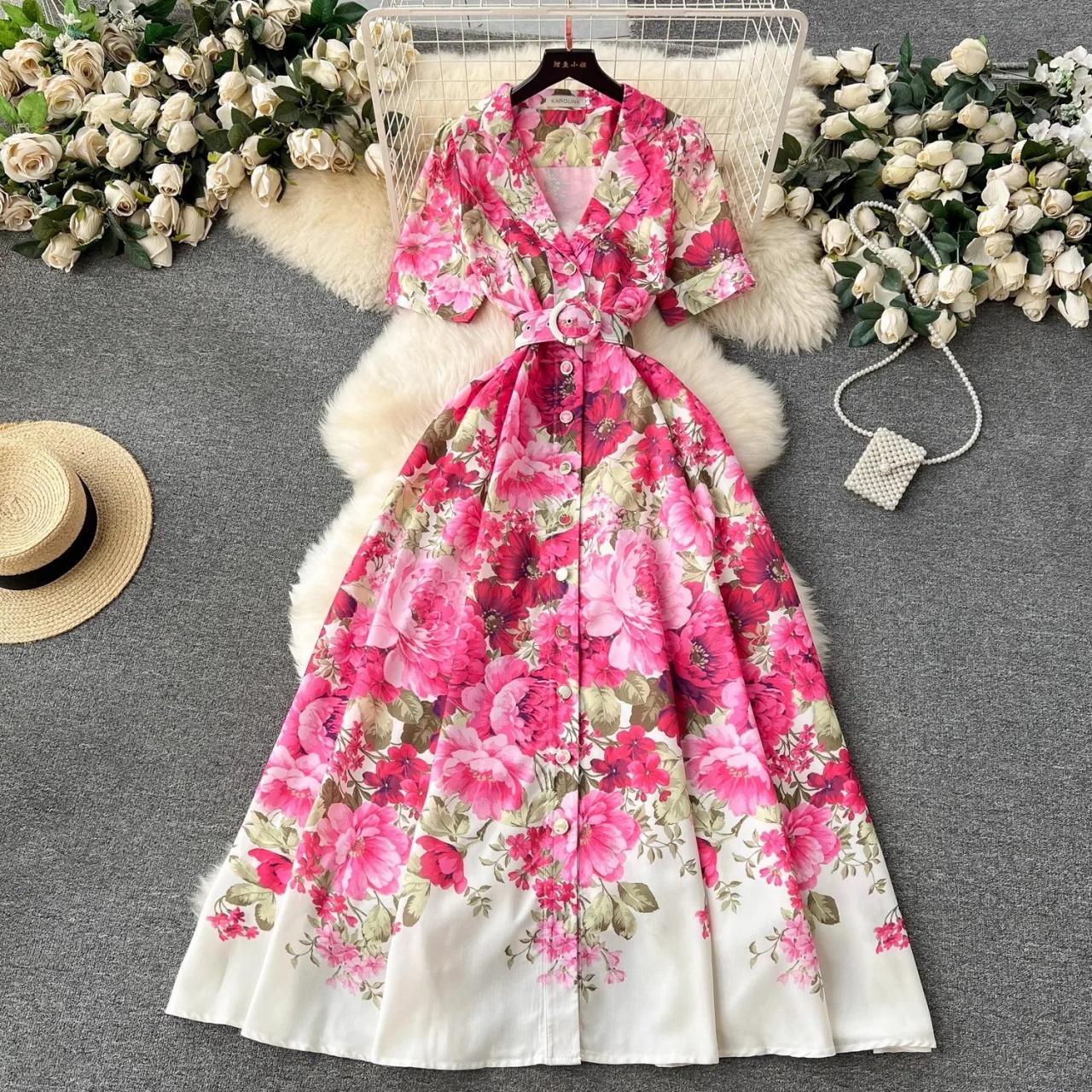 belted floral maxi dress Carolyn Floral Belted Maxi Dress