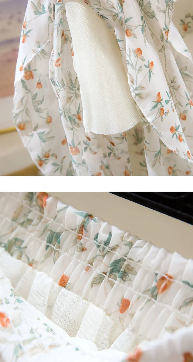 Floral Print Chiffon Layered Midi Skirts Collection on Luulla