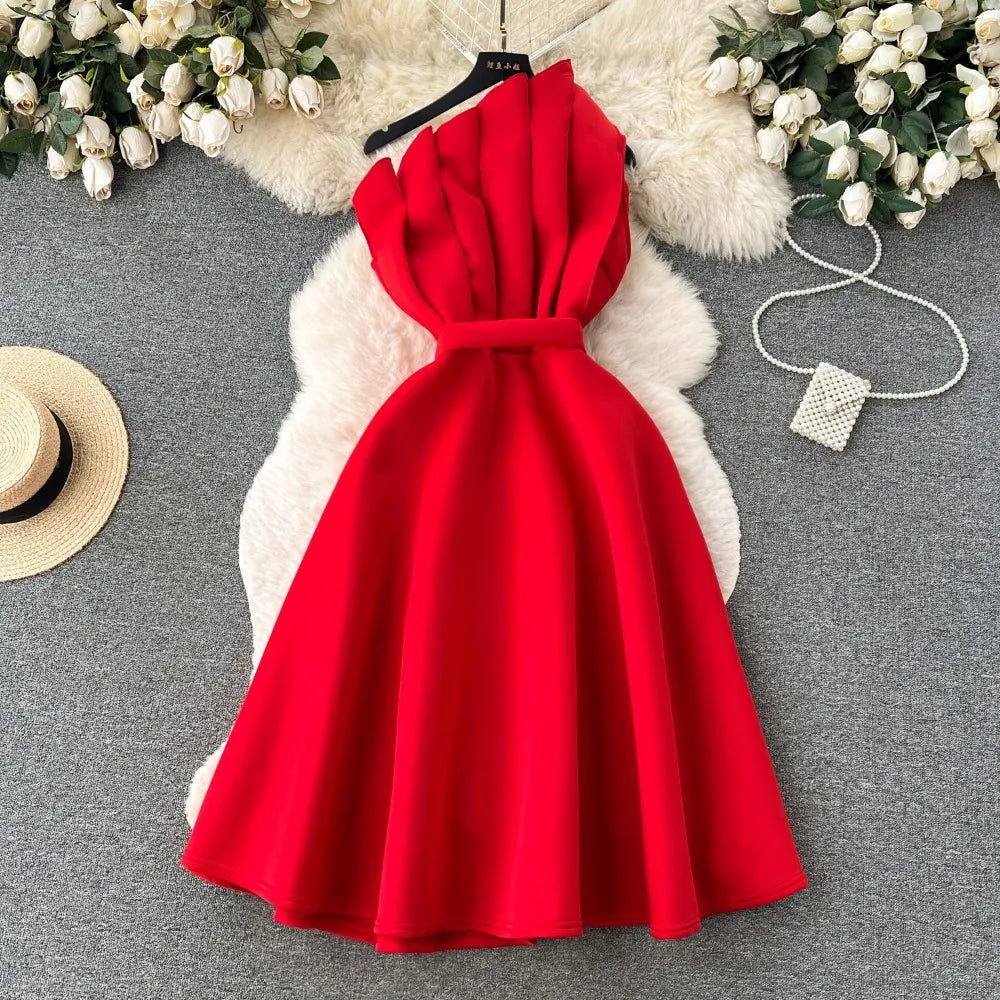 strapless open back dress One Shoulder Bow Sleeve Sheath – Cenia New York