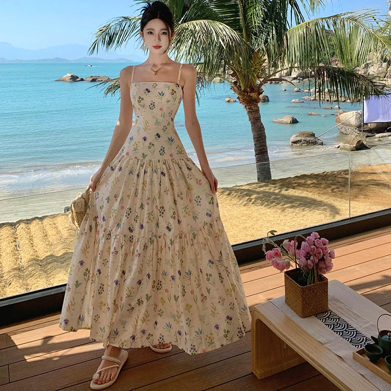 Floral Maxi Dress Beach Vacation Sundress on Luulla