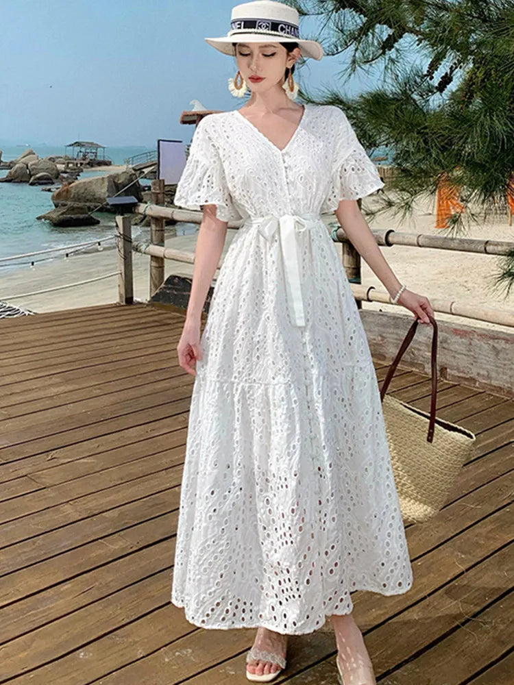 eyelet beach dress Harlee Eyelet Dress, Sweet Summer Eyelet Dresses from Spool 72