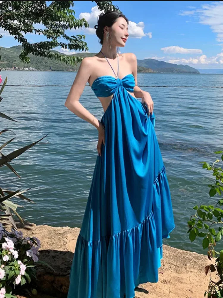 Strapless maxi beach dress best sale