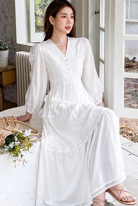 white dress long sleeve up back Lucy White Long Sleeve Mini
