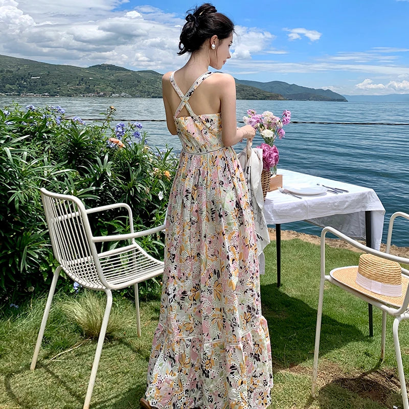 Floral Maxi Dress Summer Garden Party Outfit on Luulla