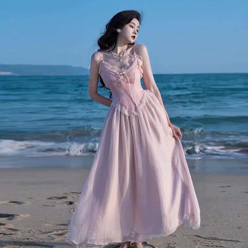 Pink chiffon beach dress top