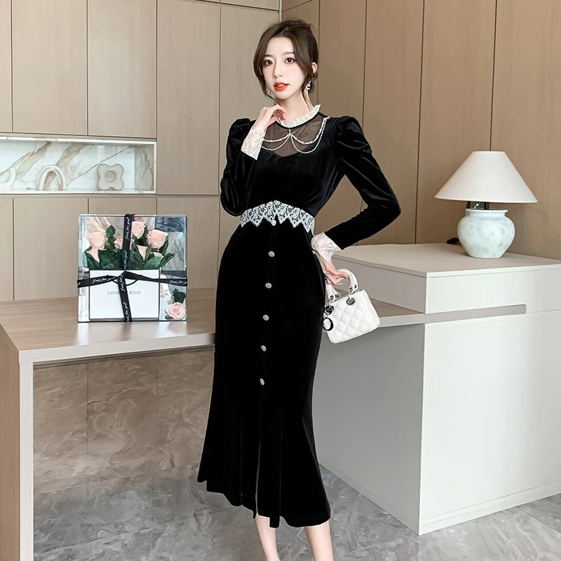 chinese dress ladies Taissa Floral Lace Button Up Midaxi Dress main image 1