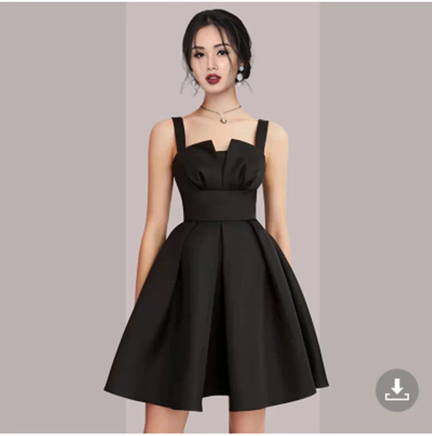 elegant black dress for dinner MACloth High Neck Sequin Rose Gold Formal Dress Simple Prom Gown with Slit Rose Gold / Above Knee / US6