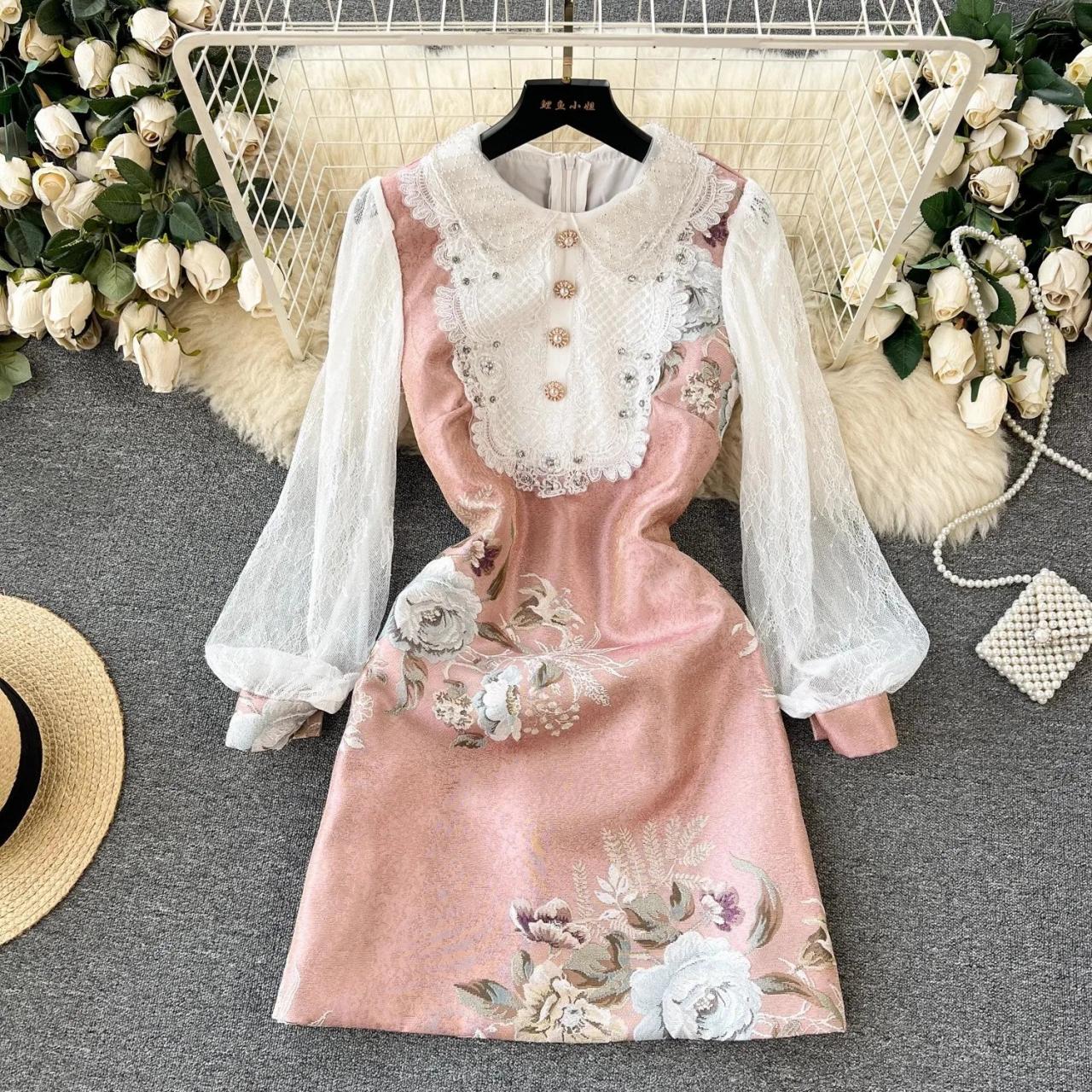 chinese dress ladies Pauline Long Sleeve Maxi Dress - Pastel Paisley main image 0