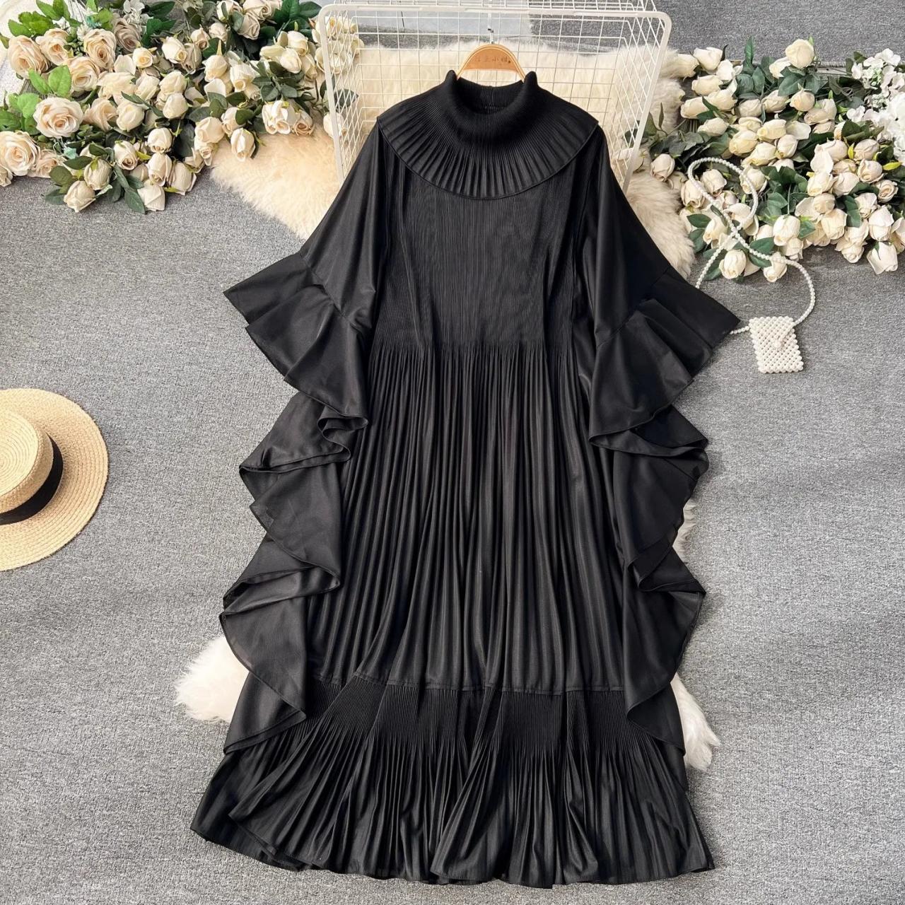knee length dresses for ladies Tulip Blush Pink Pleated High-Neck Midi Dress – Club L London main image 1