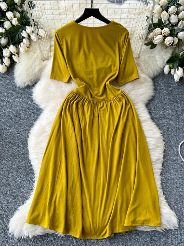 elegant mustard dress Lady Black Tie - Khaleesi Dress - Mustard - Lace Dress With Fringe - Final Sale