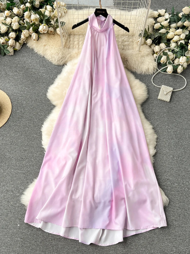 grey cable knit jumper dress Jelina Draped Halter Maxi Dress Butter main image 0