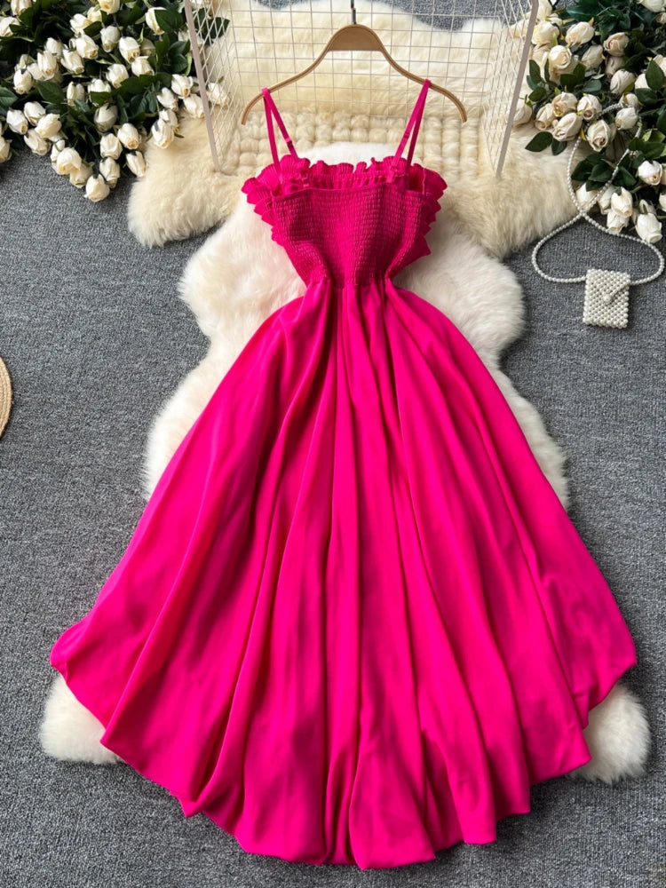 white christmas dresses Santiago Cut-Out Ruffle Maxi Dress Blush– Selfie Leslie main image 1