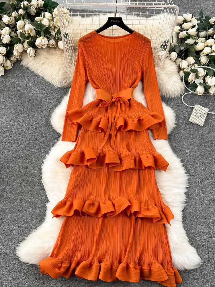 orange dress with ruffle sleeves Papaya Ruffle Summer Dress