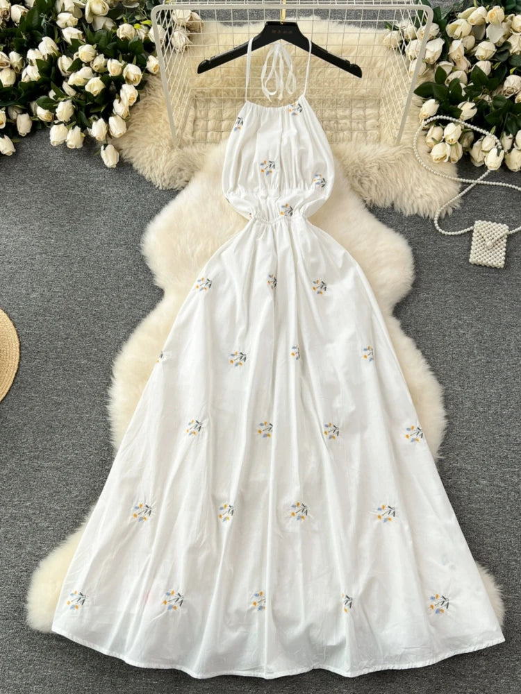 flower halter dress Ivory Multi Floral Halter Maxi Dress - All Dresses main image 0