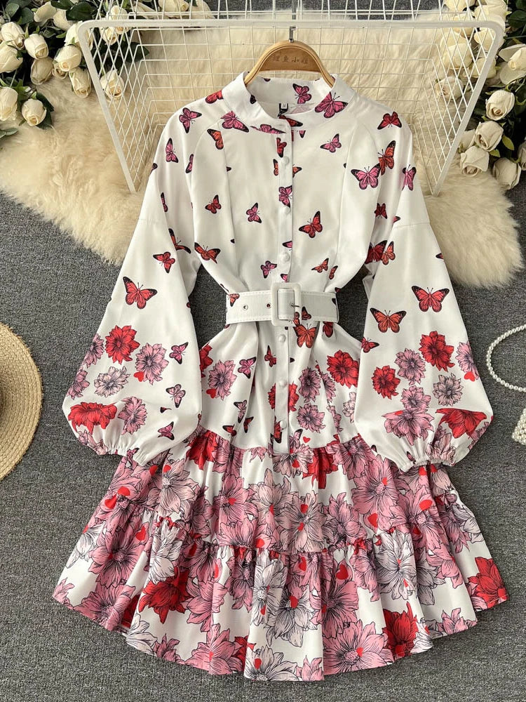 knee length dresses for ladies The Maya Long Sleeve Butterfly Wrap Dress – 8apart main image 0