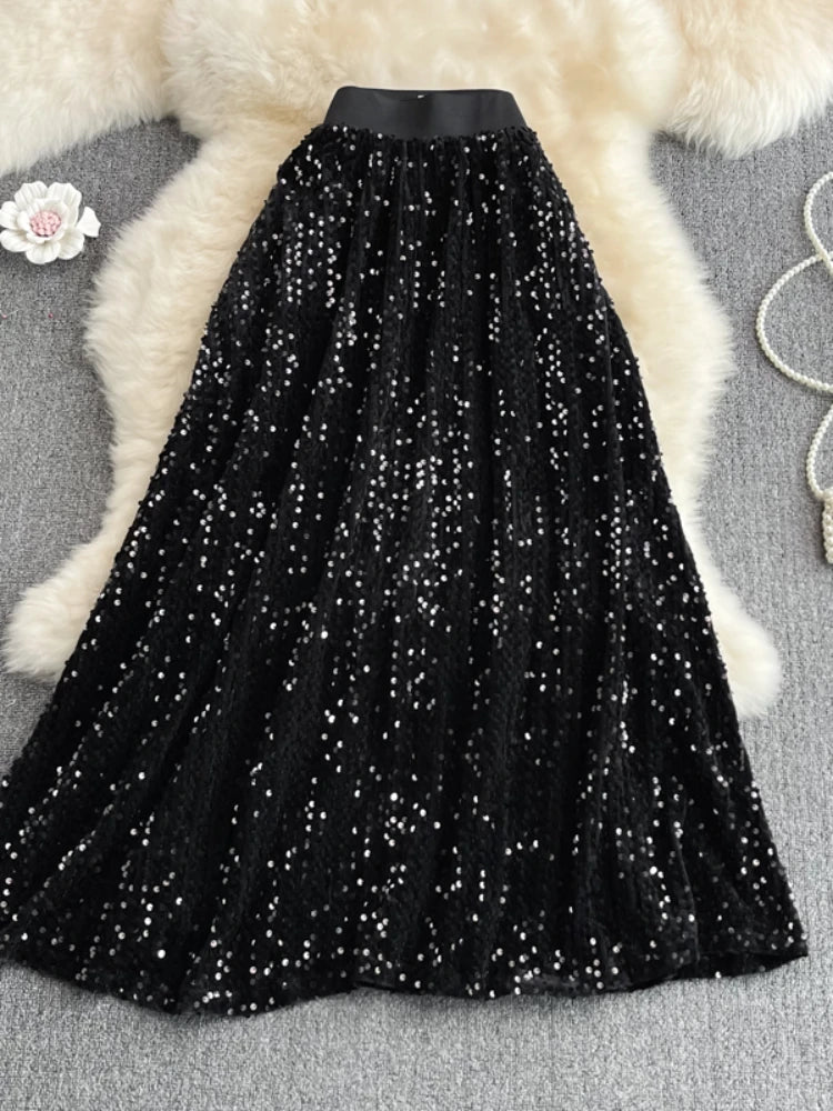 Sequin Maxi Skirt main image 0