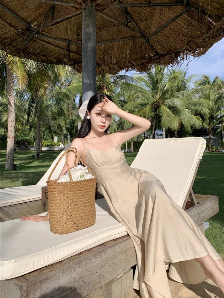 beige tube midi dress Filomena Stripe Beige Dress Relaxed & Refined main image 1