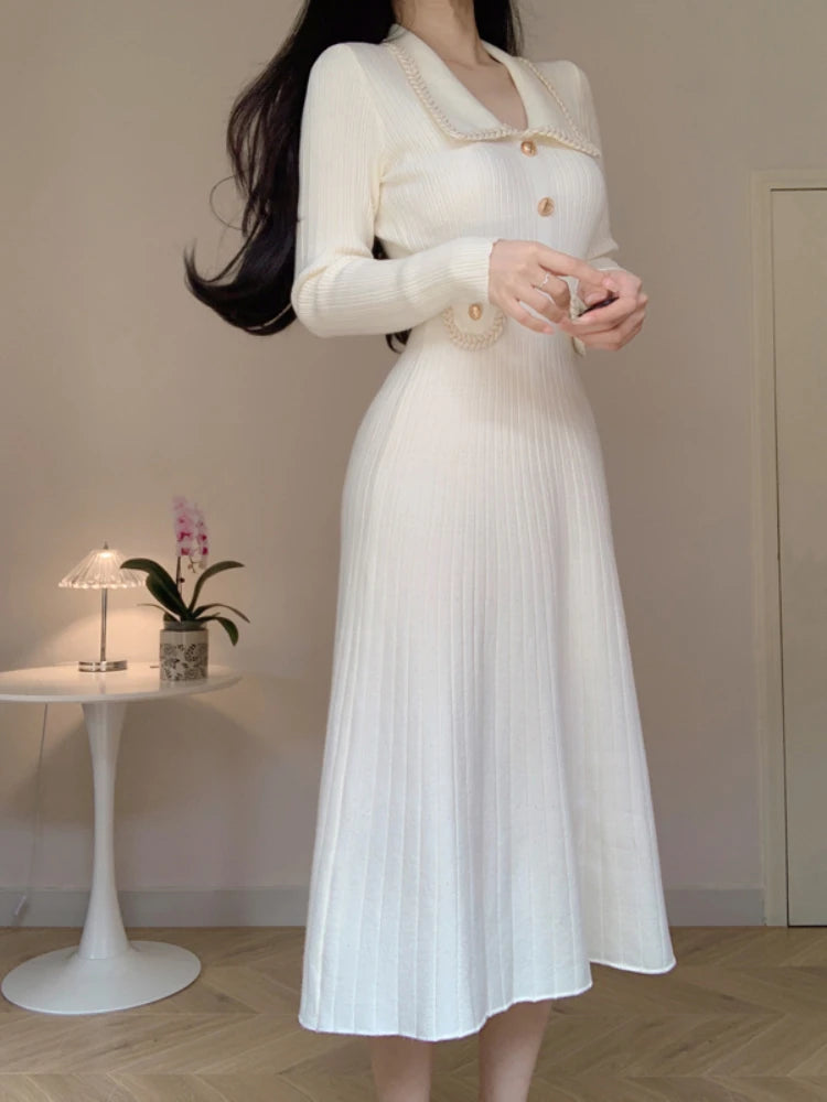 Veil - Ribbed Button Down Tie Midi Dress