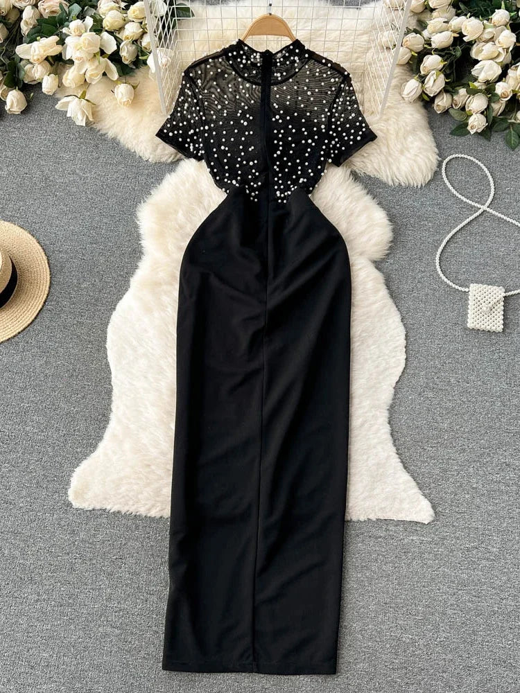 chinese dress ladies Like I'm Dreaming Floral Pearl Maxi Dress Black– Selfie Leslie