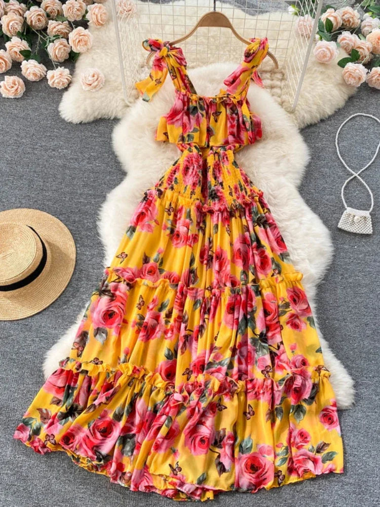 strapless open back dress Iliya Midi Dress in Red Cotton Linen – St Frock