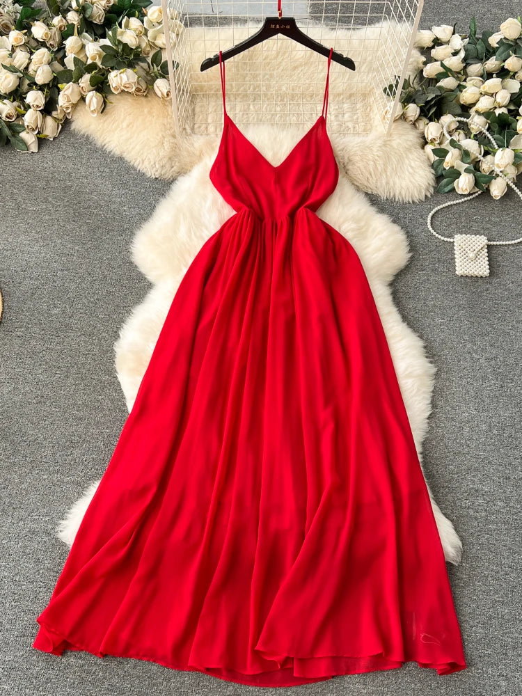 fitted lace wedding dress Breasted Red Evening Dress| Evening Dresses L / Red / Satin main image 0