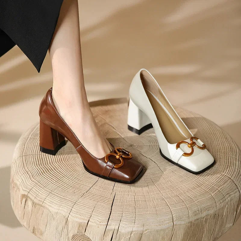 Vintage Style Cream Two-tone Heels Two Tone Women main image 4
