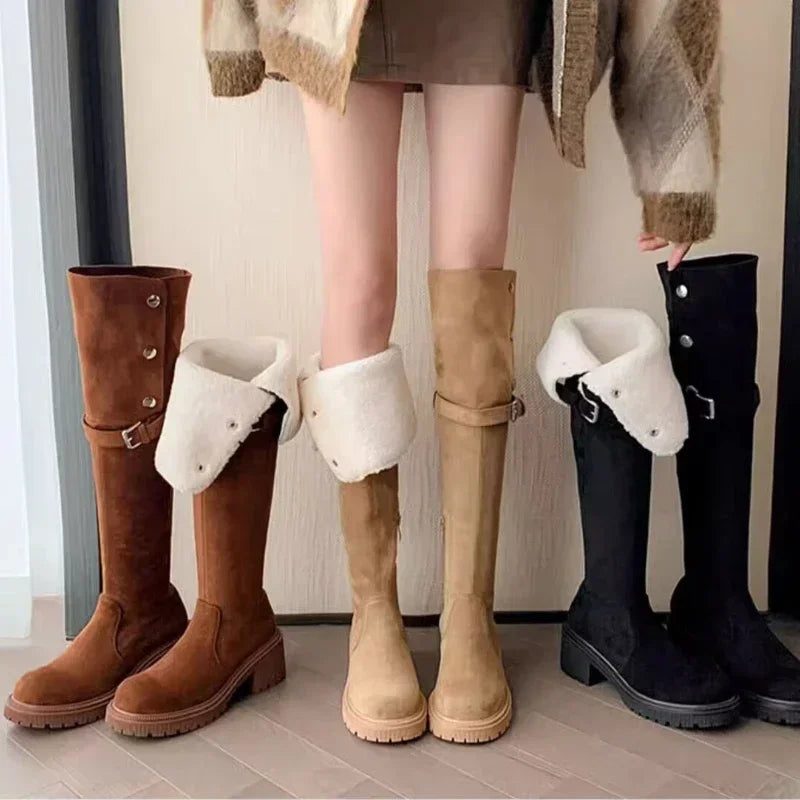 Womens Fleece Lined Tall Winter Boots E